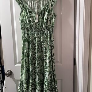 Max Studio Leafy Green Maxi Dress